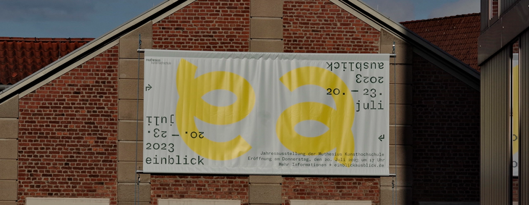 Einblick/Ausblick 2023 - Corporate Design für die Jahresausstellung der Muthesius Kunsthochschule von Alina Moldenhauer